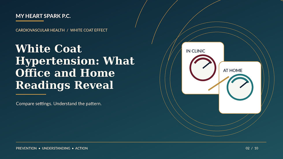 My Heart Spark P.C. blood pressure education: White Coat Hypertension: What Office and Home Readings Reveal