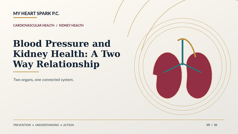 My Heart Spark P.C. blood pressure education: Blood Pressure and Kidney Health: A Two Way Relationship