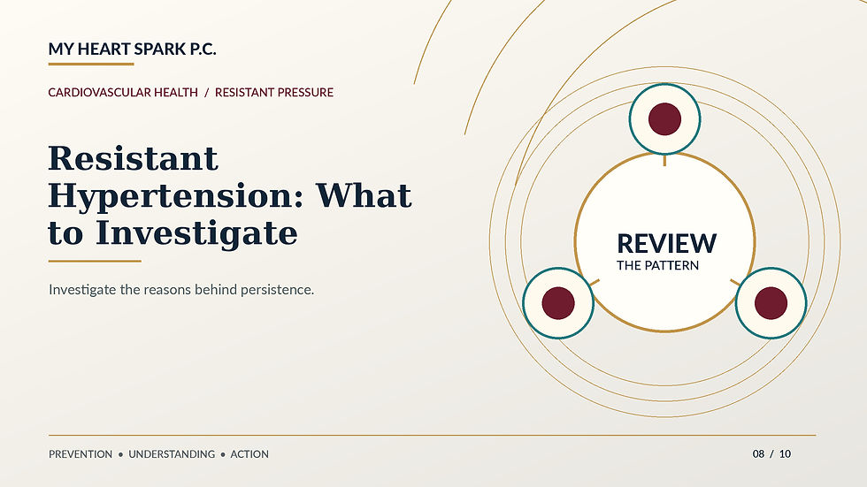 My Heart Spark P.C. blood pressure education: Resistant Hypertension: What to Investigate