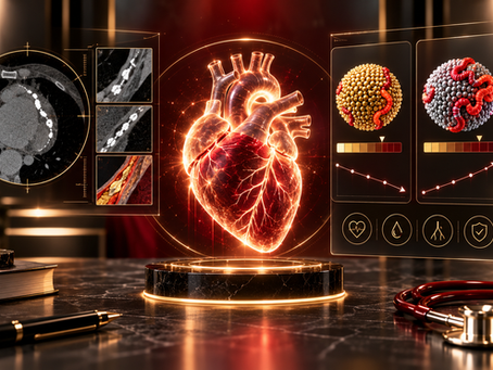 Original gold and crimson medical heart monitoring visualization accompanying patient education on Holter Monitor, Patch, or Event Recorder.