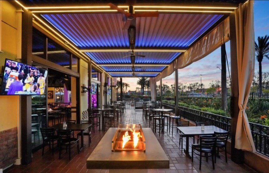 Outdoor Patio at Sunset