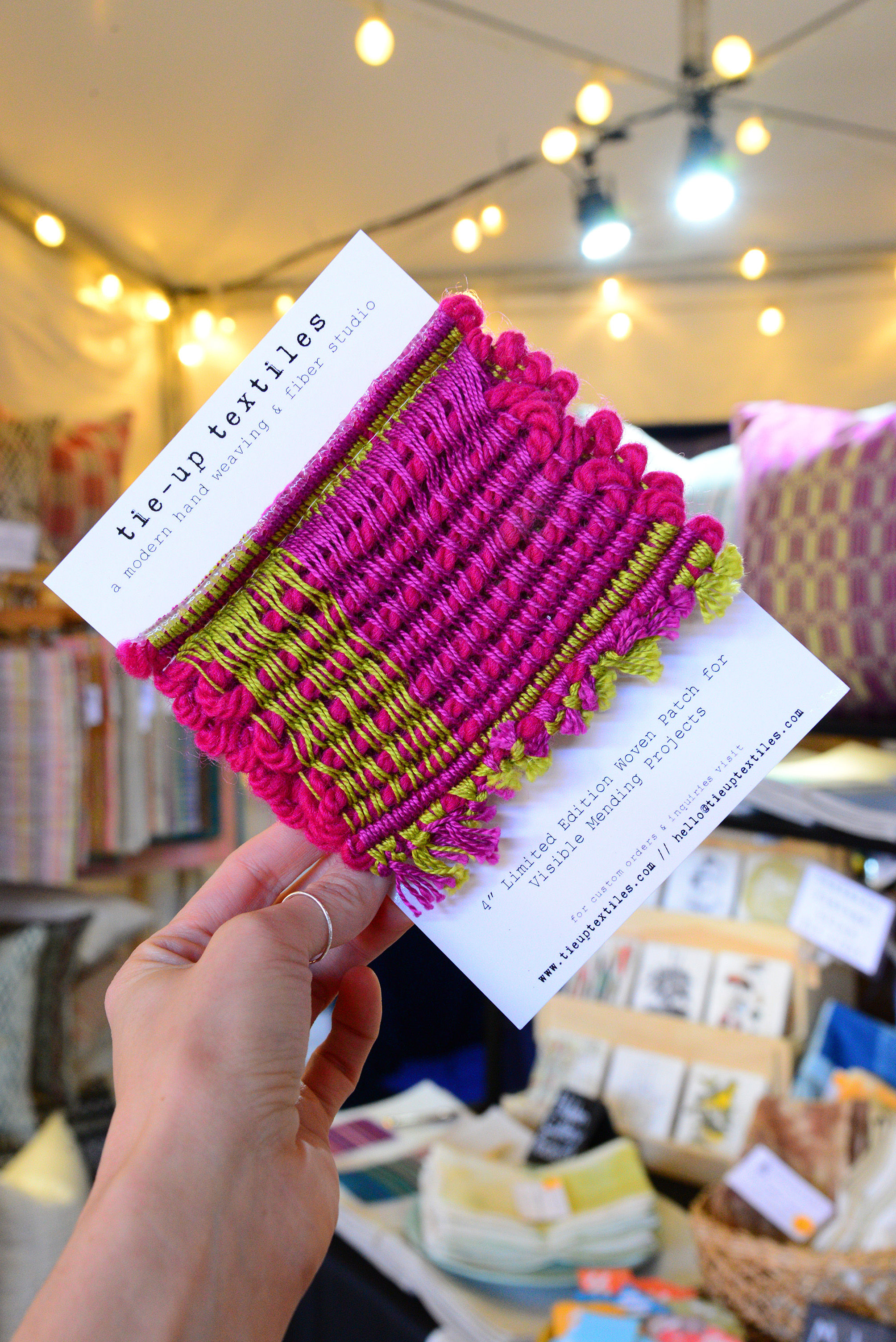 handwoven visible mending patch