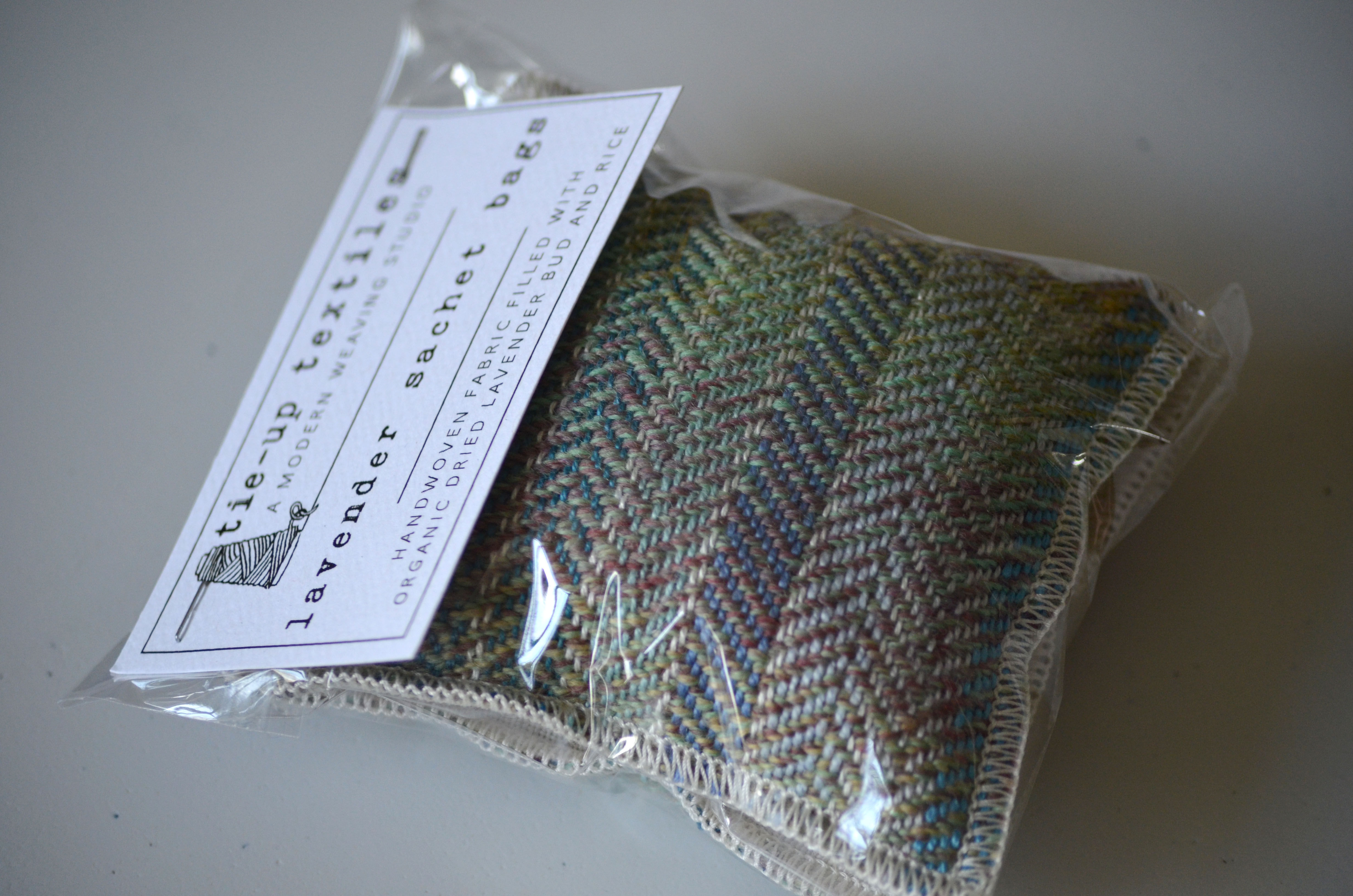 variegated blue and purple lavender sachet bag