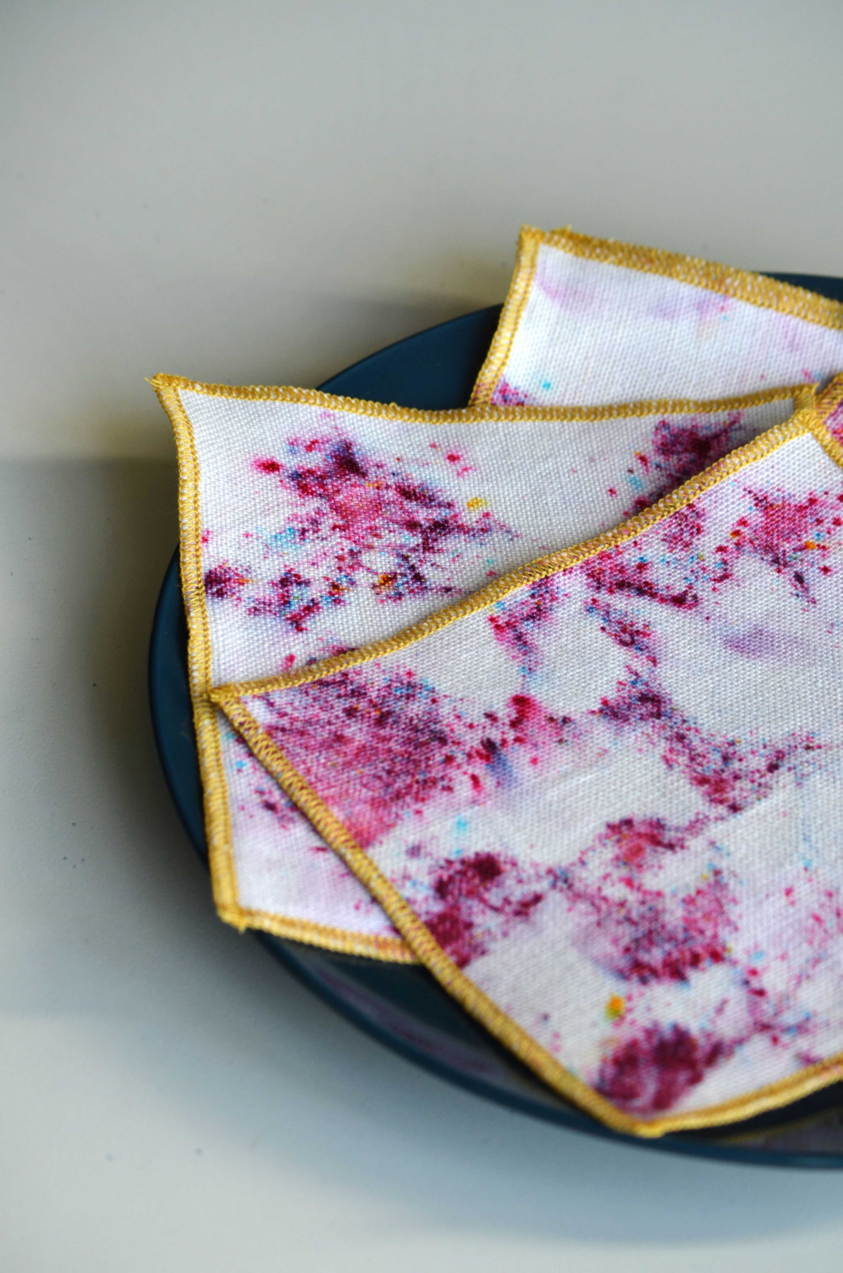 peony pink linen cocktail napkins