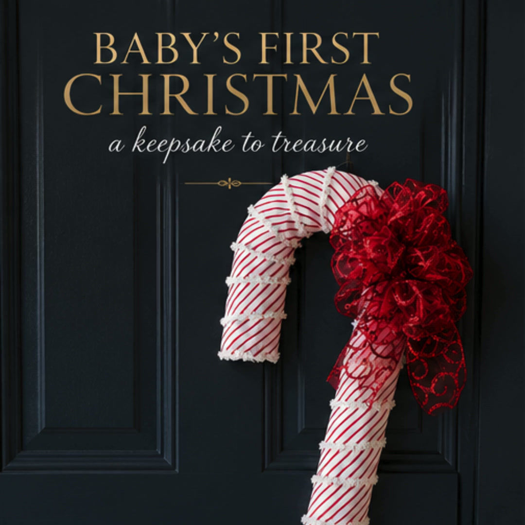 Baby's 1st Christmas Candy Cane Door Hanger with 2026 Keepsake Accent