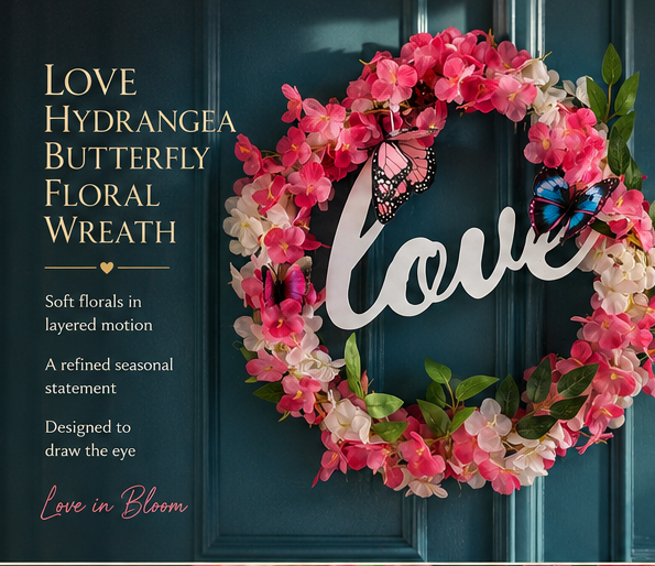Hydrangea Butterfly Wreath