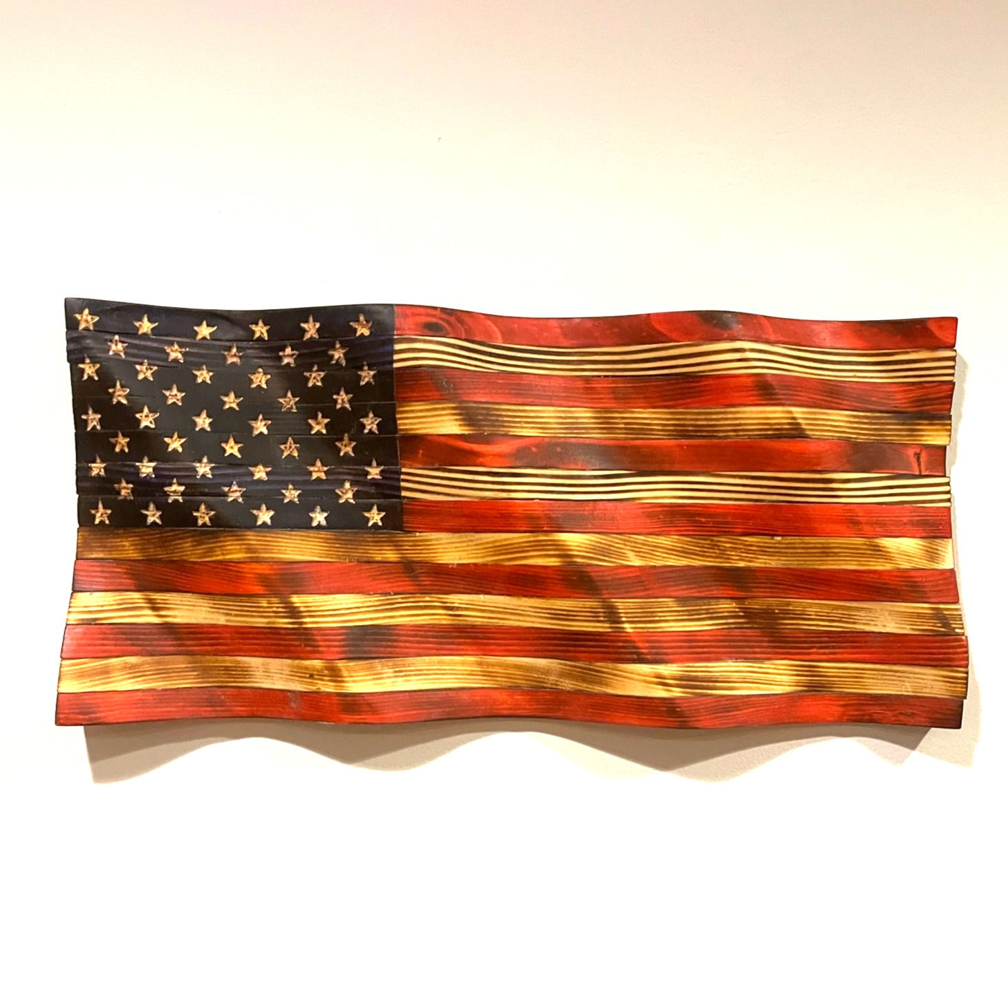 18"x9.5" Carved American Flag