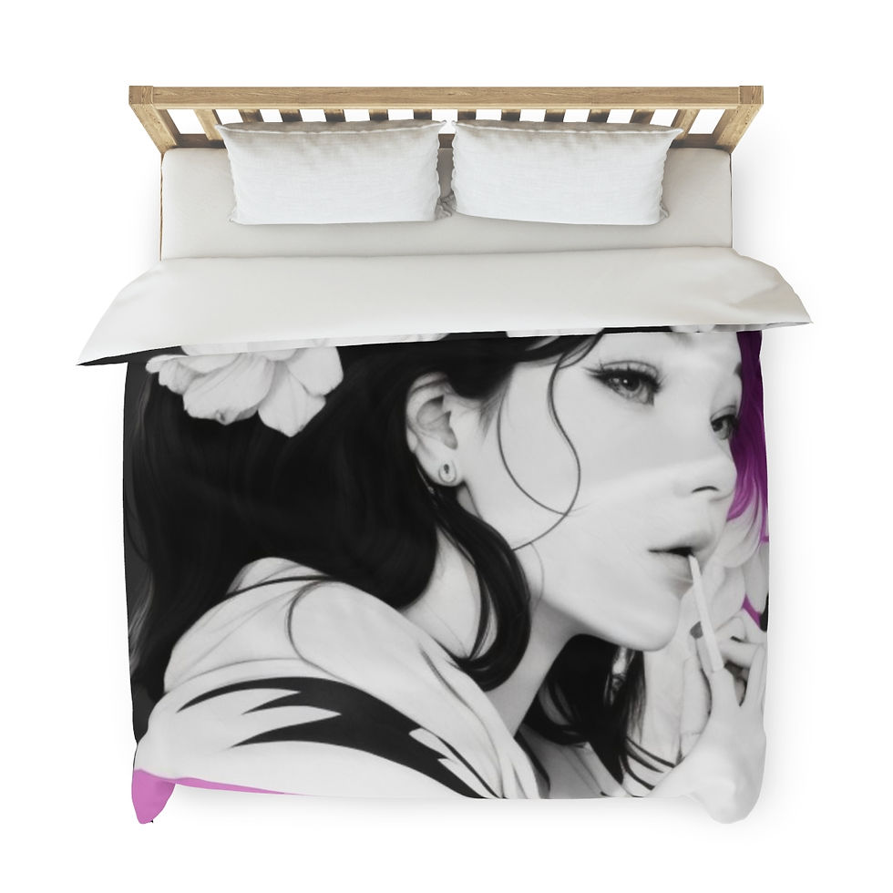 Thumbnail: The Floral Crown Mystery and Beauty of a Woman Duvet Cover