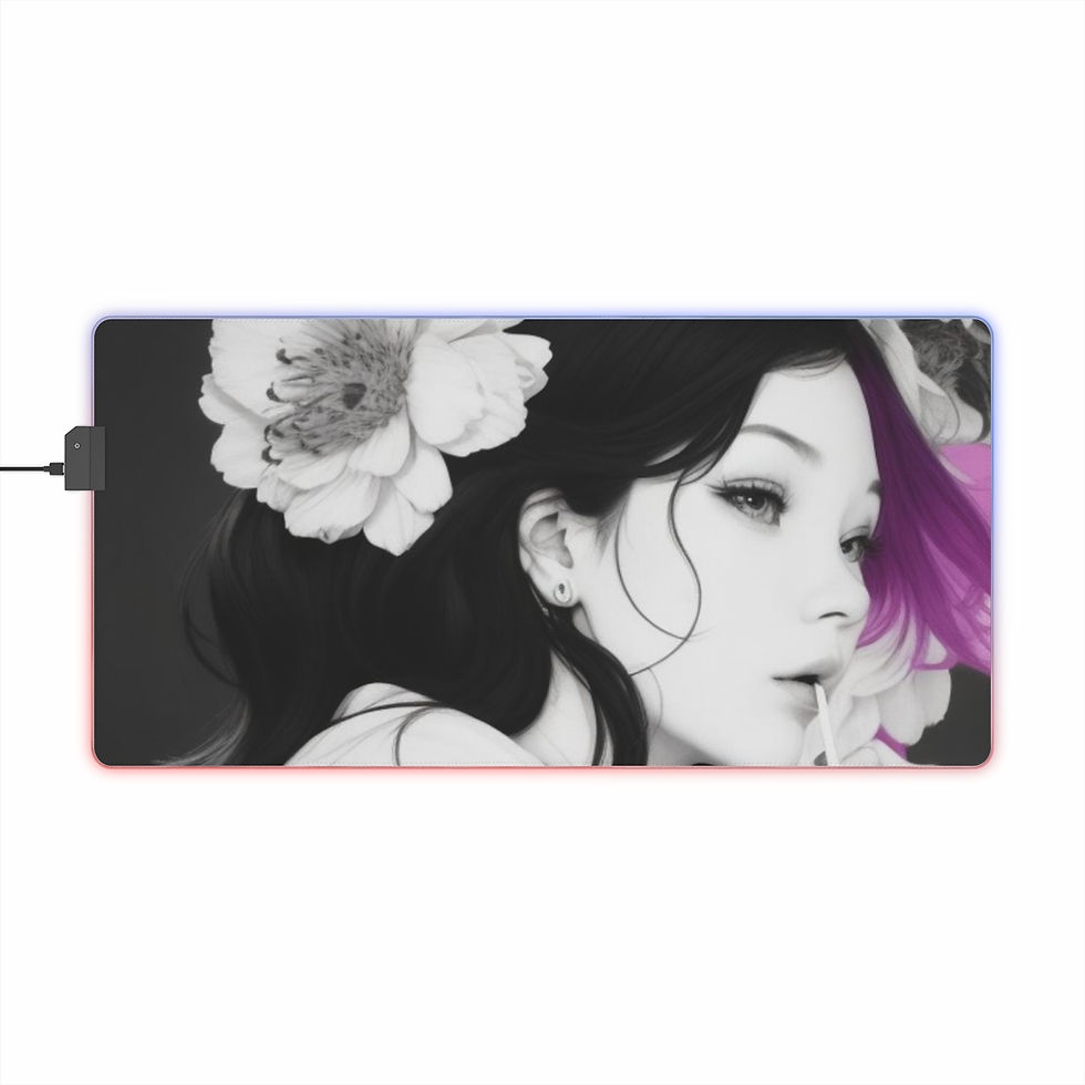 Thumbnail: The Floral Crown of  Mystery and Beauty of A Woman LED Gaming Mouse Pad