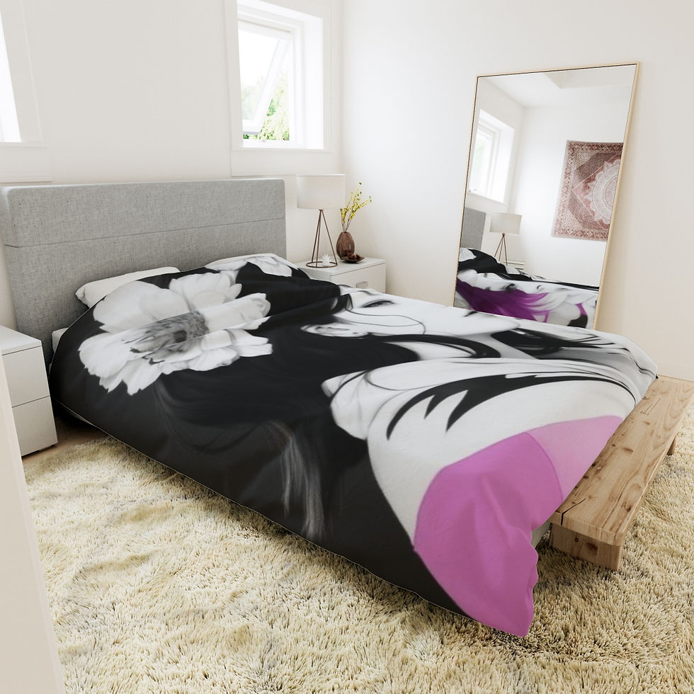 Thumbnail: The Floral Crown Mystery and Beauty of a Woman Duvet Cover
