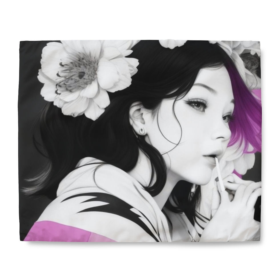 Thumbnail: The Floral Crown Mystery and Beauty of a Woman Duvet Cover