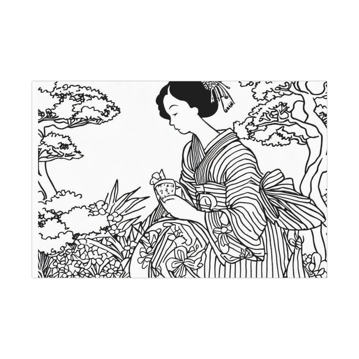 How Does My Garden Grow Sukiye-o Style Gift Wrapping Paper