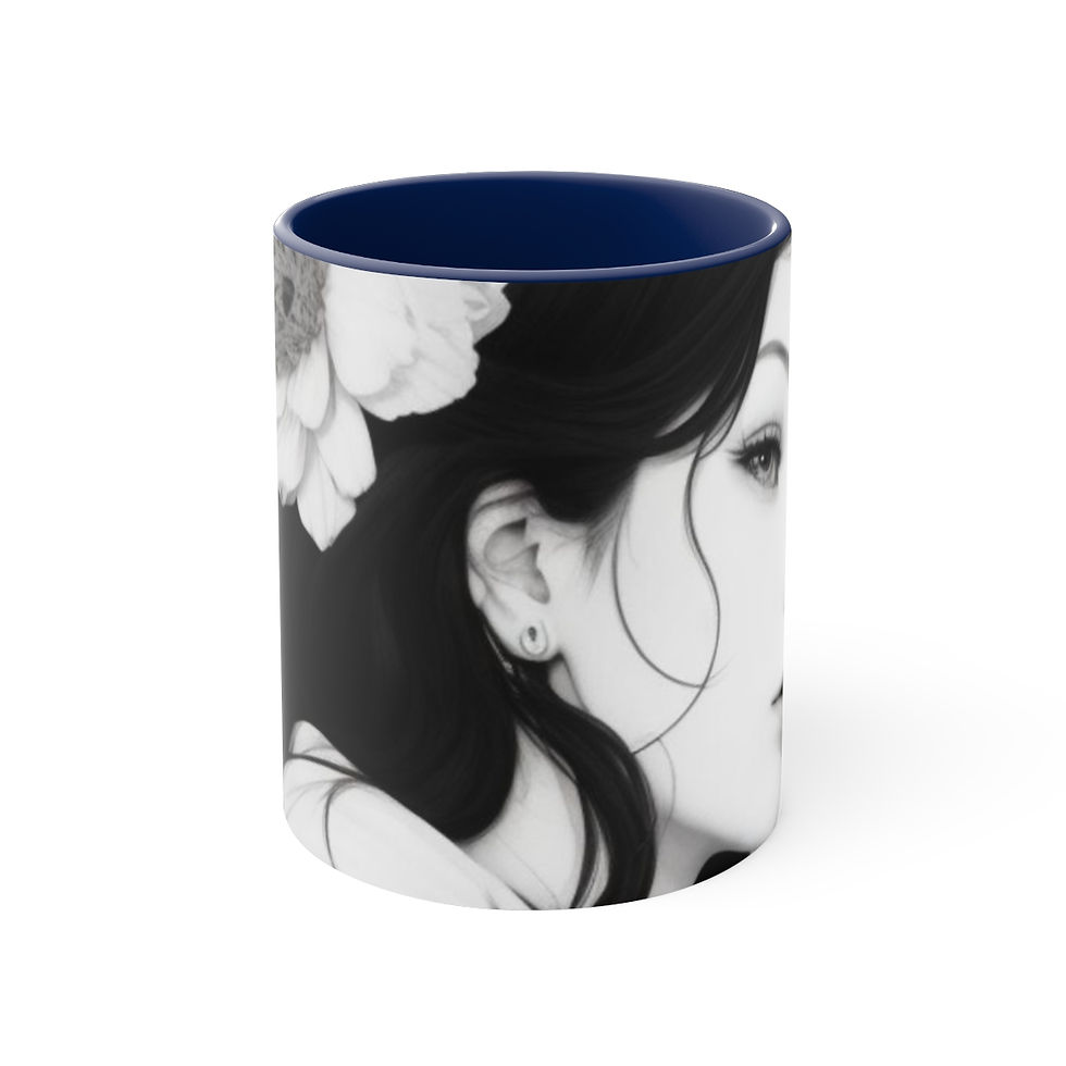 Thumbnail: The Floral Crown of Mystery and Beauty of A Woman Coffee Mug, 11oz