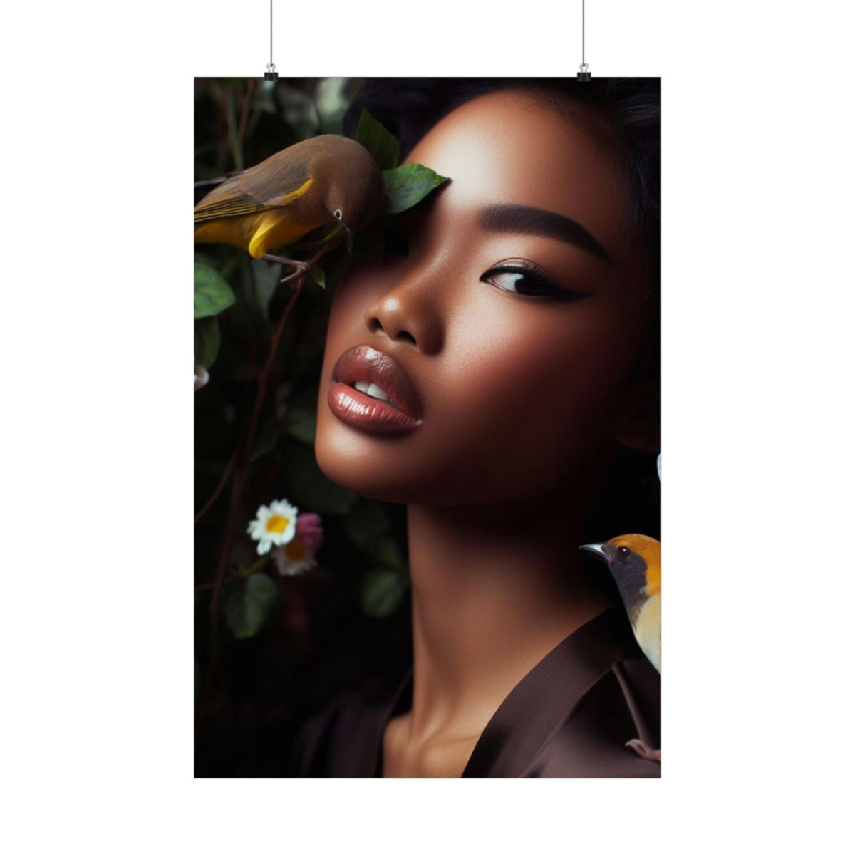 Bird on My Shoulder Matte Vertical Posters