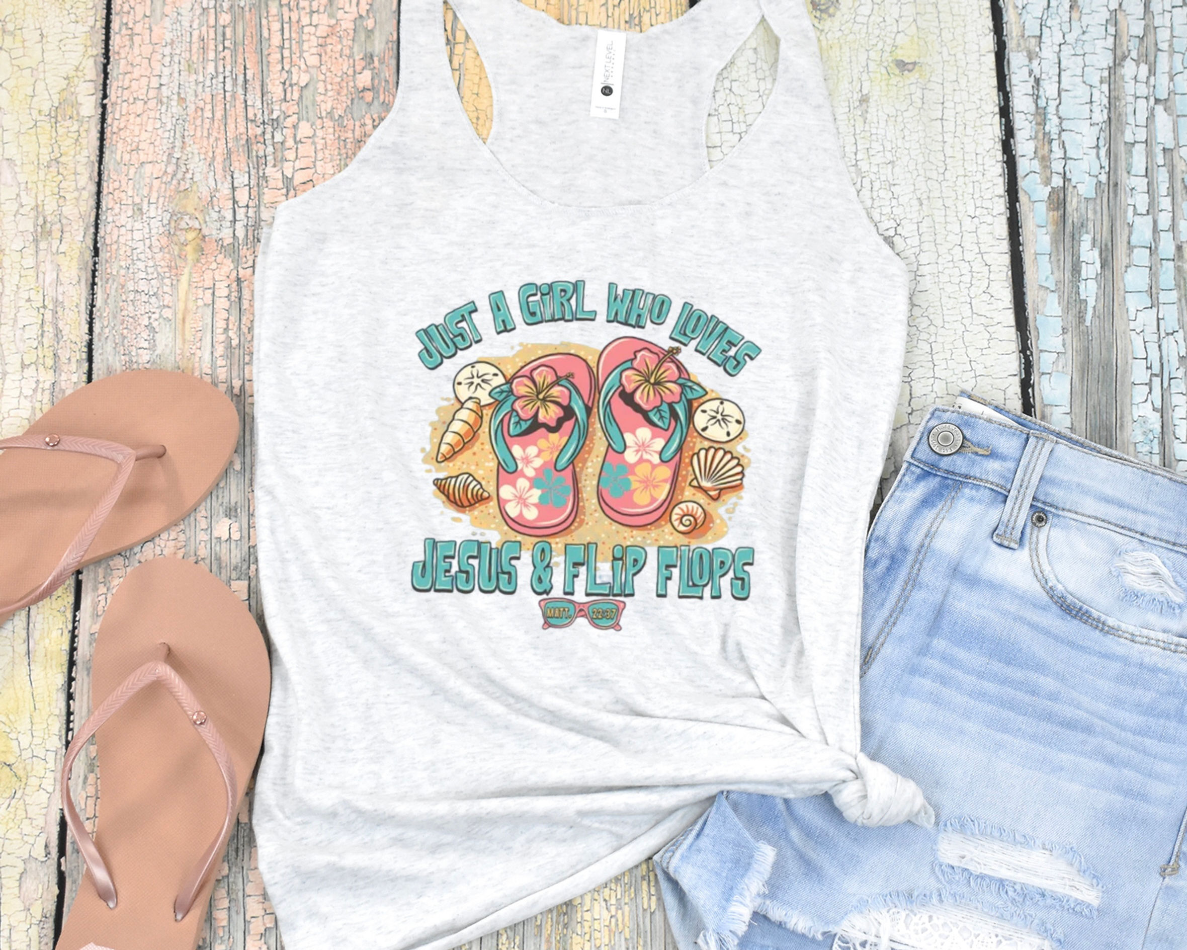 Just A Girl Who Loves Jesus And Flip Flops Tank Top