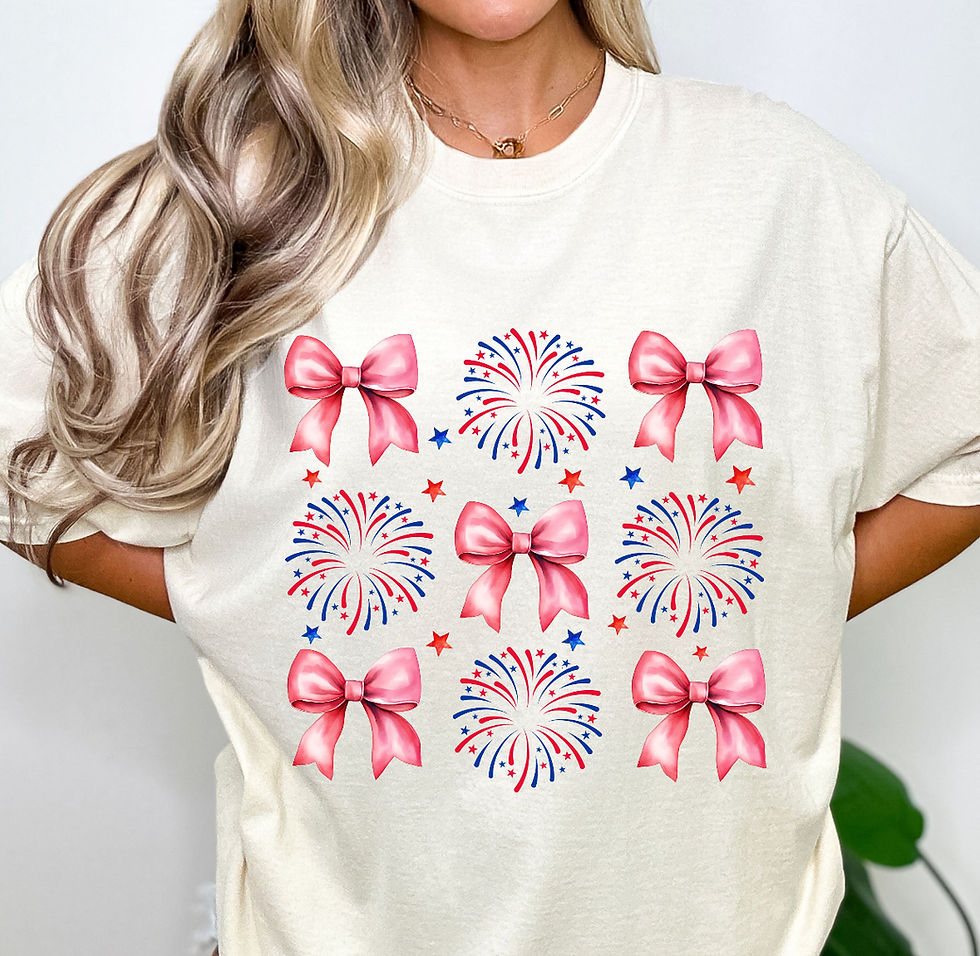 Thumbnail: Coquette Bows & Fireworks Shirt