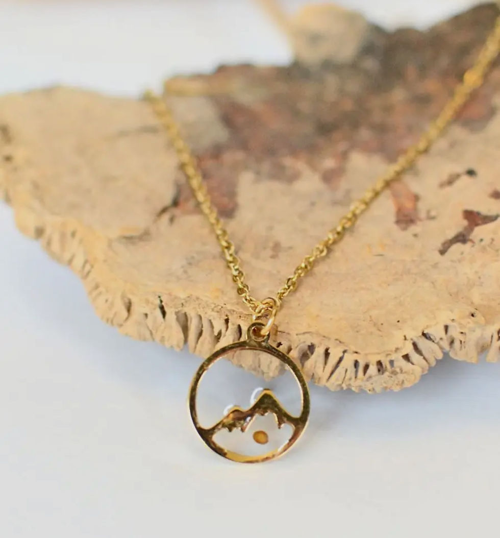 Thumbnail: Faith Moves Mountains Mustard Seed Scripture Charm Necklace