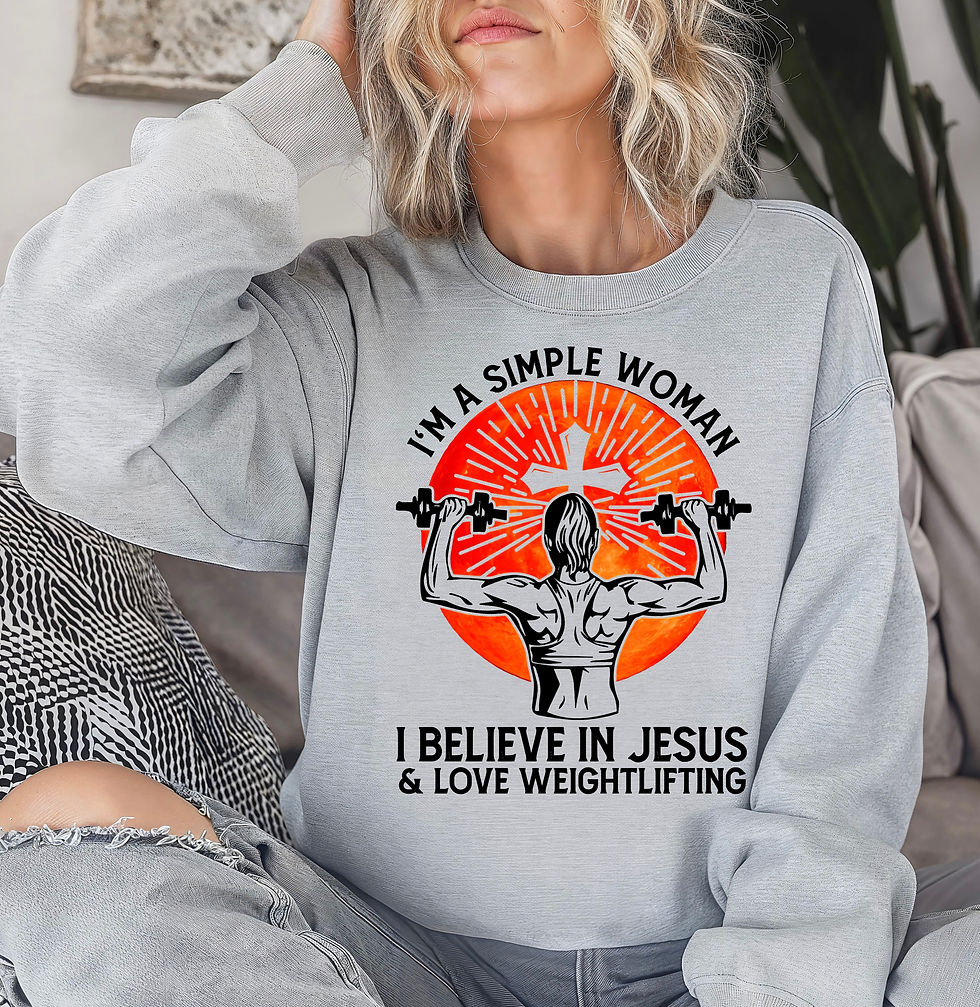 I’m a Simple Woman I Believe In Jesus and Love Weightlifting Shirt