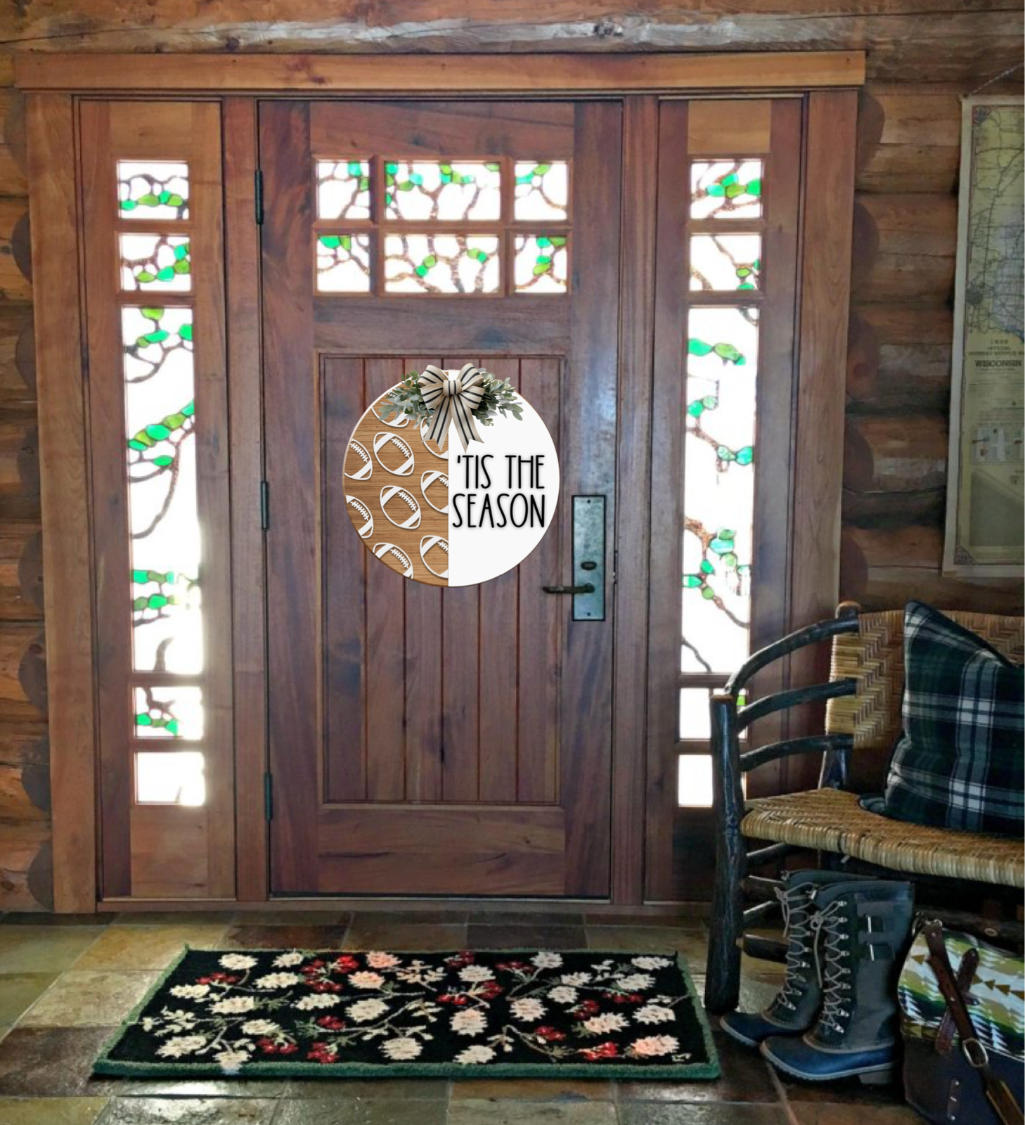 Tis the Season Football 18” Door/Wall Sign