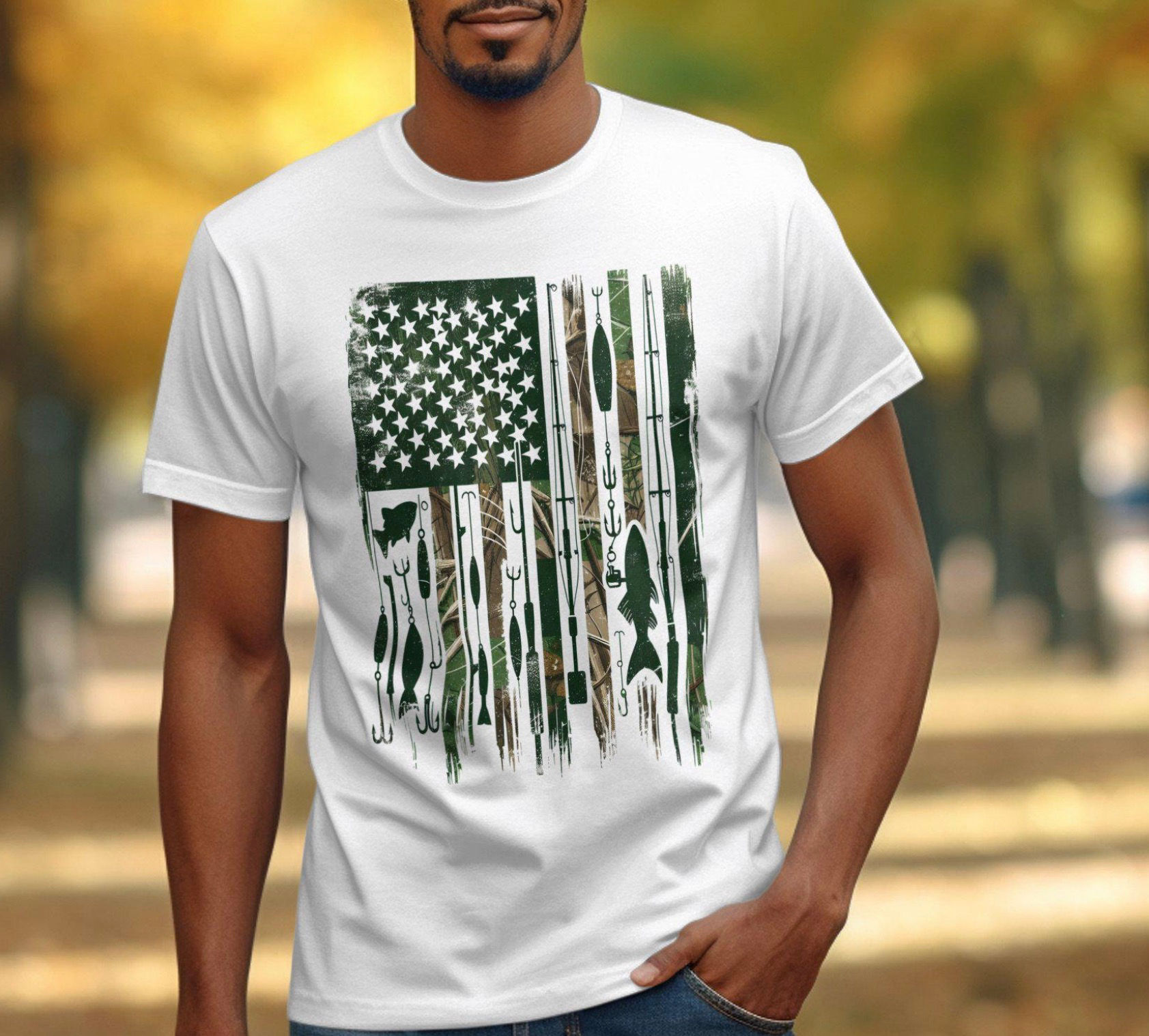 Camo American Flag Camo Shirt