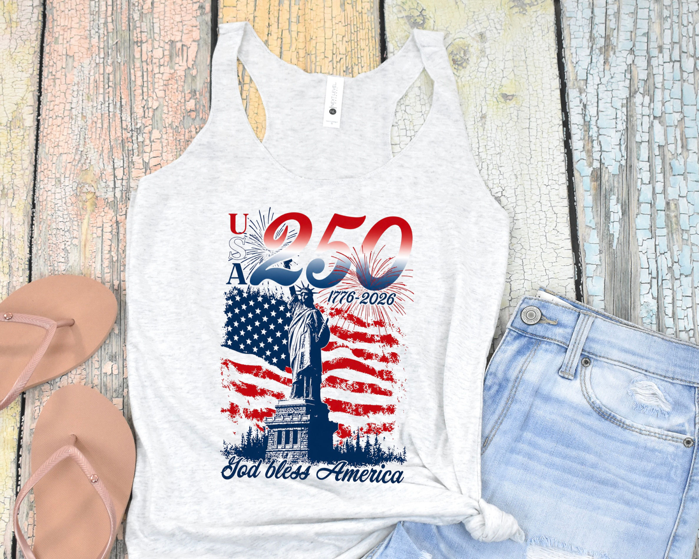 USA 250 Years Statue of Liberty Tank Top