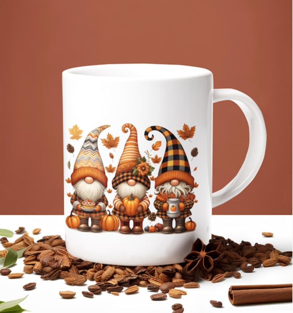 Fall Gnomes Ceramic Handmade Coffee Cup