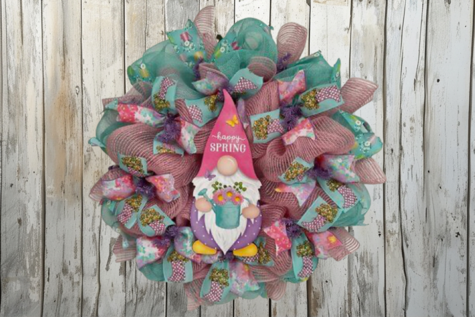 Happy Spring Gnome Wreath