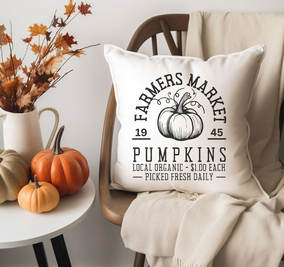 Farmers Market Throw Pillow