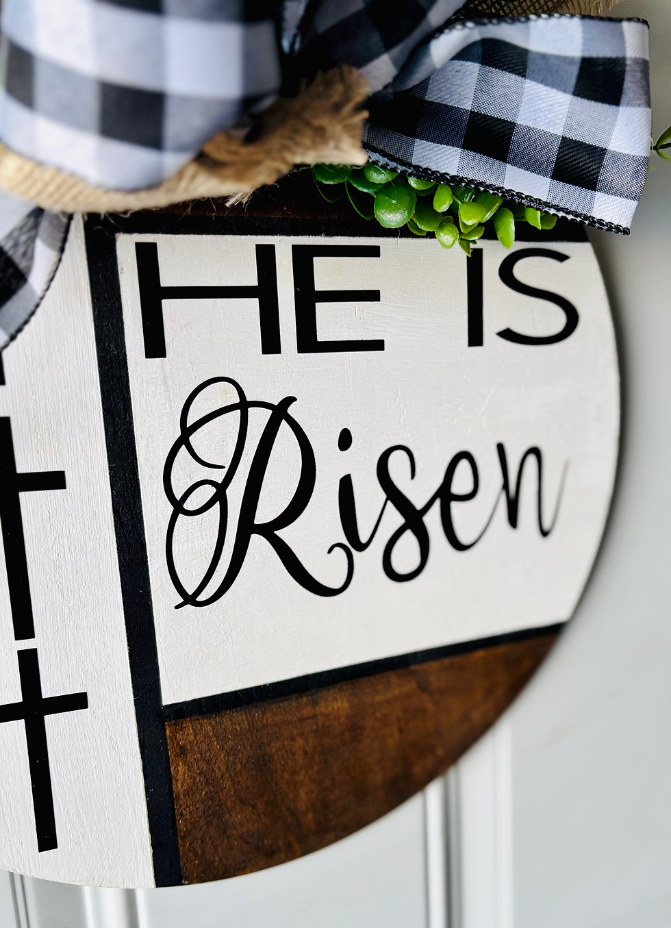 Thumbnail: He Is Risen 18” Wood Door Sign