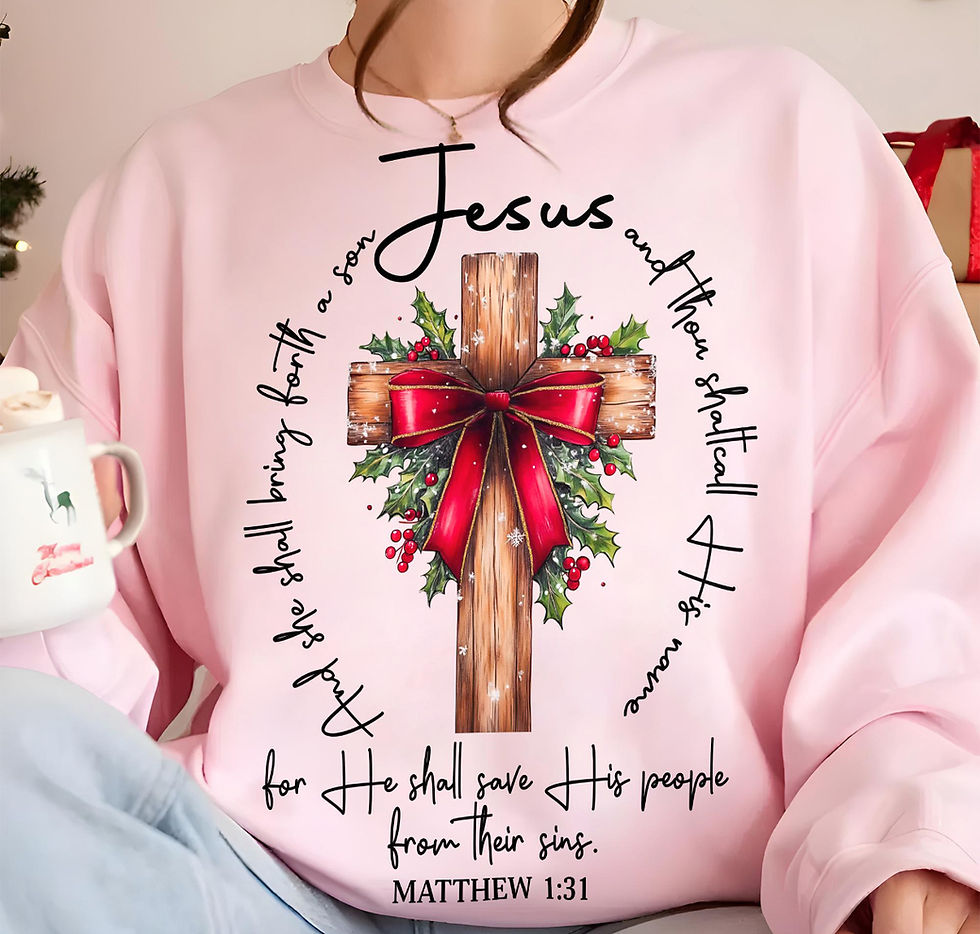 Jesus Christmas Cross Matthew 1:31 Shirt