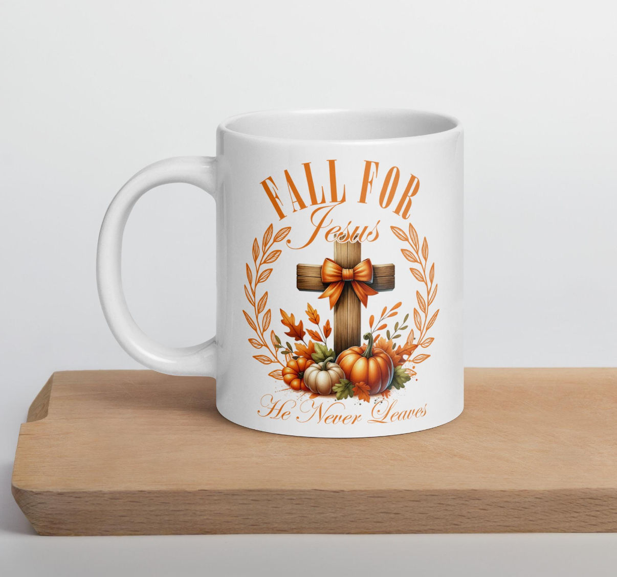 Fall for Jesus Cross Ceramic Handmade Coffee Cup