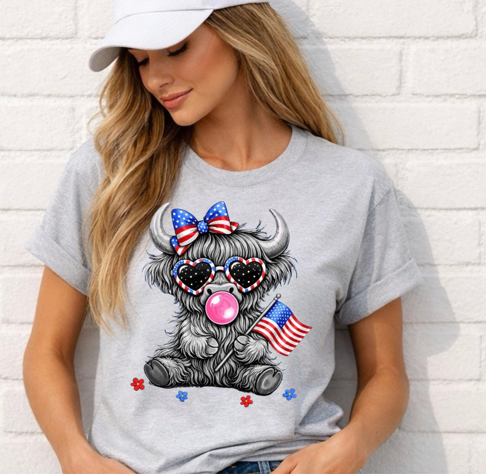 Fireworks & Bubblegum Highland Cow Shirt