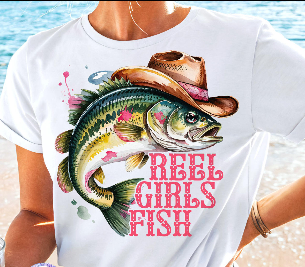 Reel Girls FISH Cowgirl Hat Shirt