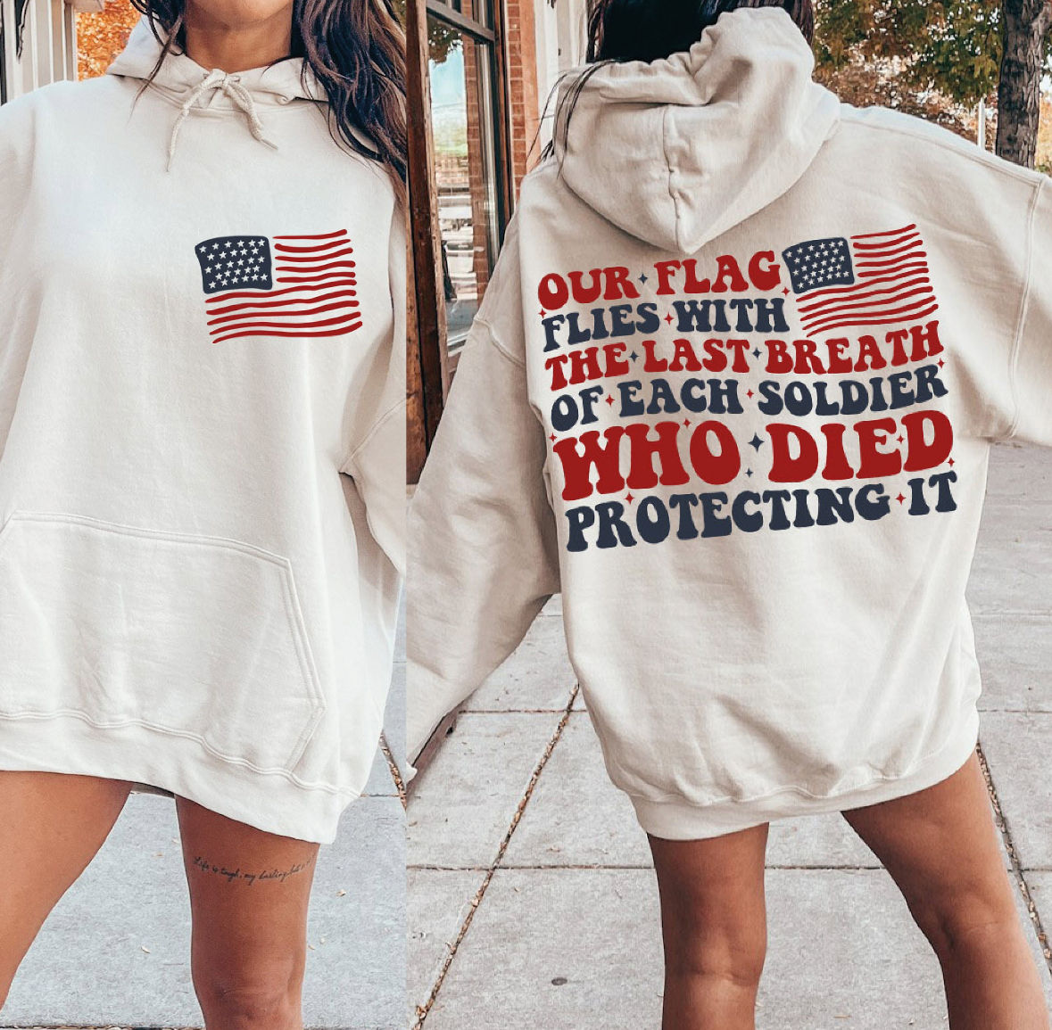 OUR FLAG FLIES WITH THE LAST BREATH OF EACH SOLDIER WHO DIED PROTECTING IT
