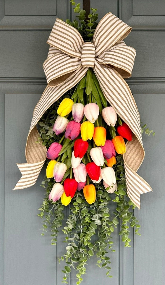 Thumbnail: Spring Garden Cascade Handcrafted Real-Touch Door Swag 
