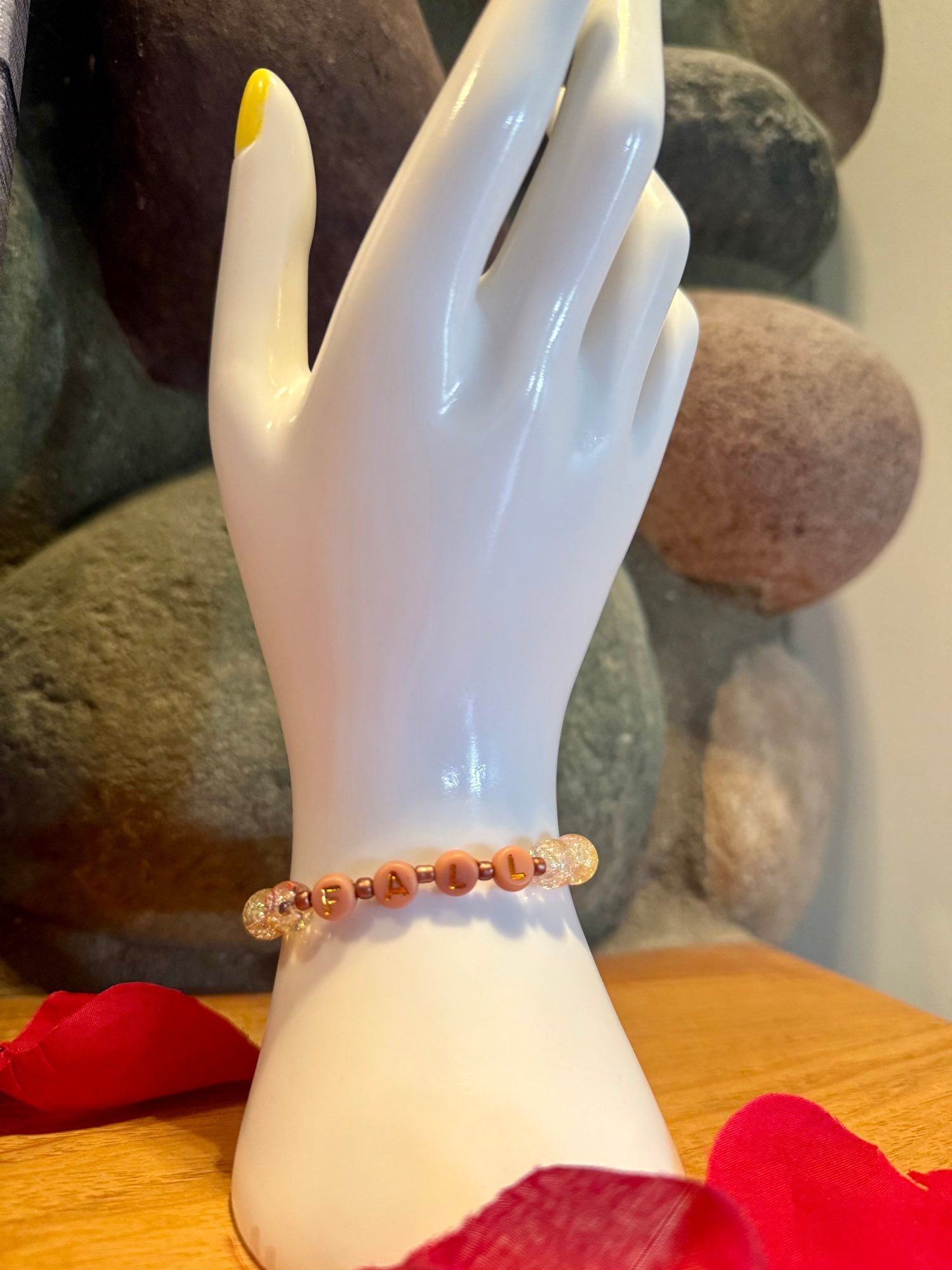 FALL Glass Bead Handmade Bracelet