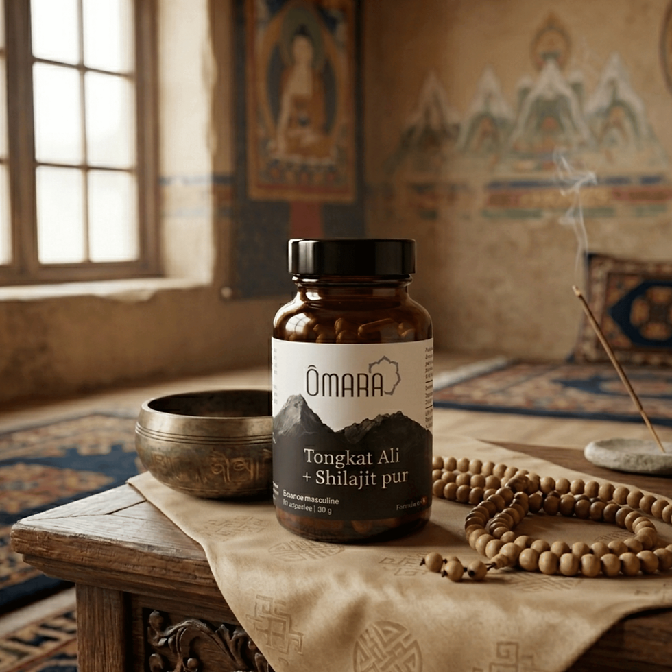 flacon de capsules de tongkat ali et shilajit pur pour la vitalité masculine et libido