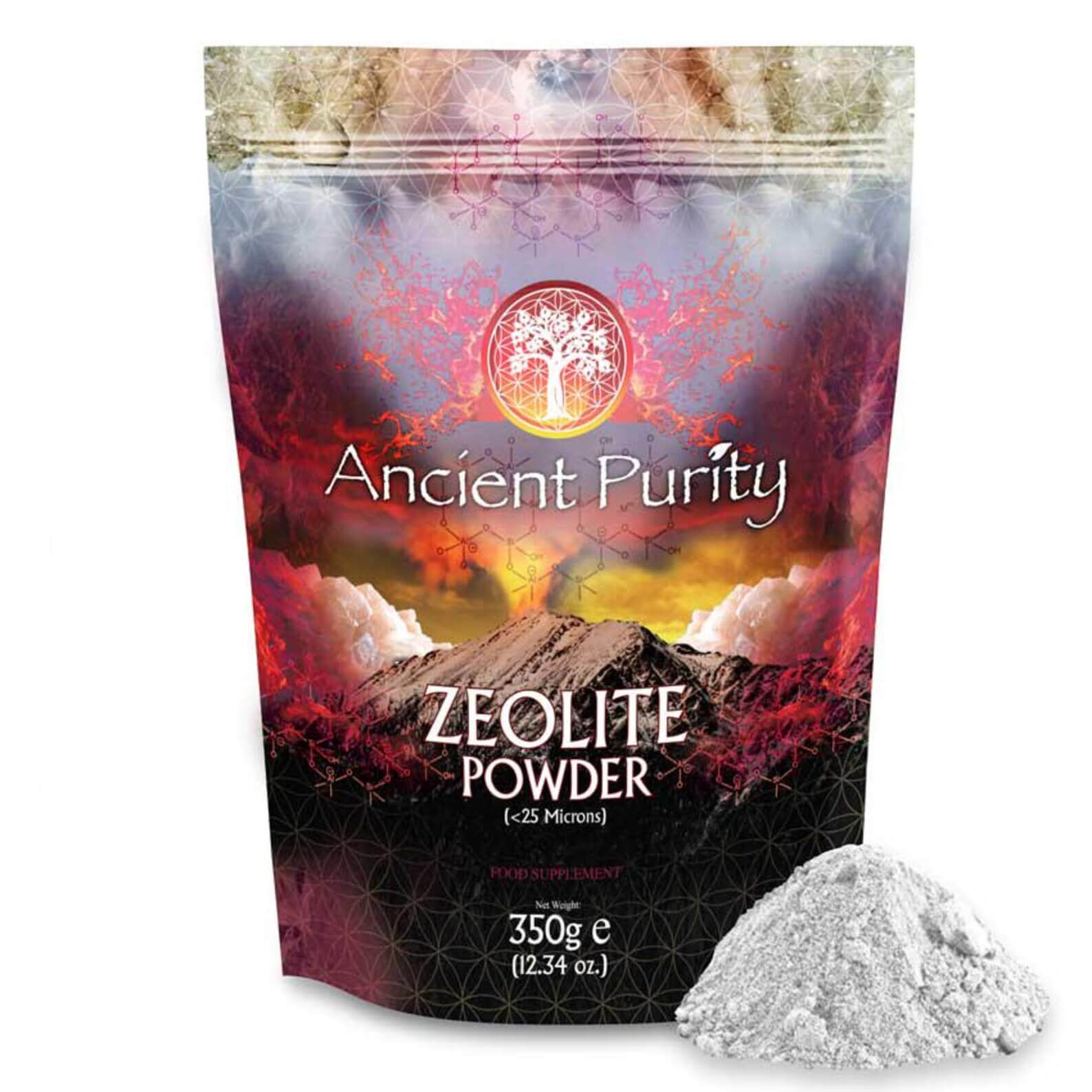 Sachet de Zéolite en poudre micronisée 350 g – Ancient Purity, complément détox naturel.