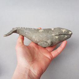 Grey Whale artwork ceramic handmade sculpture