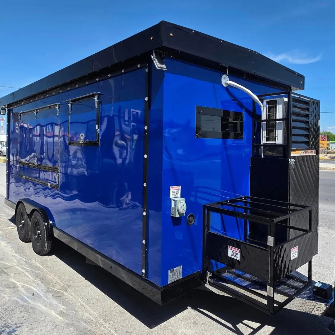 Premium Dual-Axle Mobile Kitchen Trailer – Electric Blue Edition