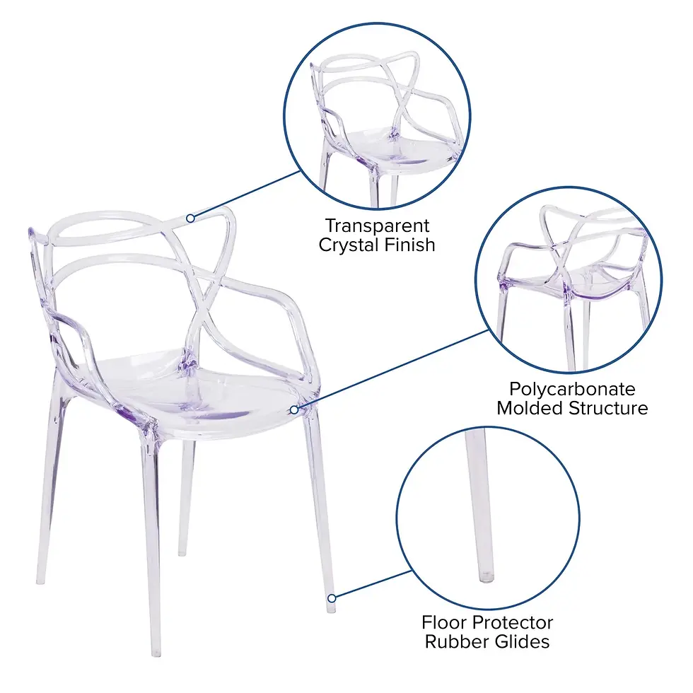 Thumbnail: Clear Acrylic "Masters" Fluid-Ribbon Armchair