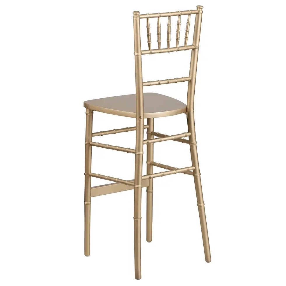 Thumbnail: High-Top Event Barstool with Elegant Spindle Back & Gold Finish