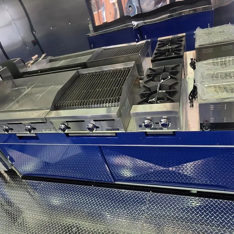 Thumbnail: Premium Dual-Axle Mobile Kitchen Trailer – Electric Blue Edition