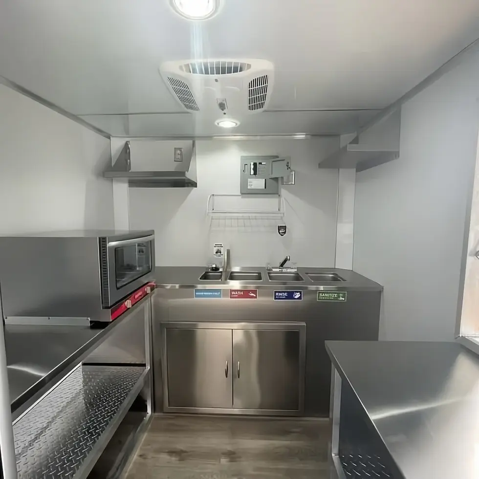 Thumbnail: Pro-Series White Enclosed Food Trailer – Dual-Axle with Natural Wood Service