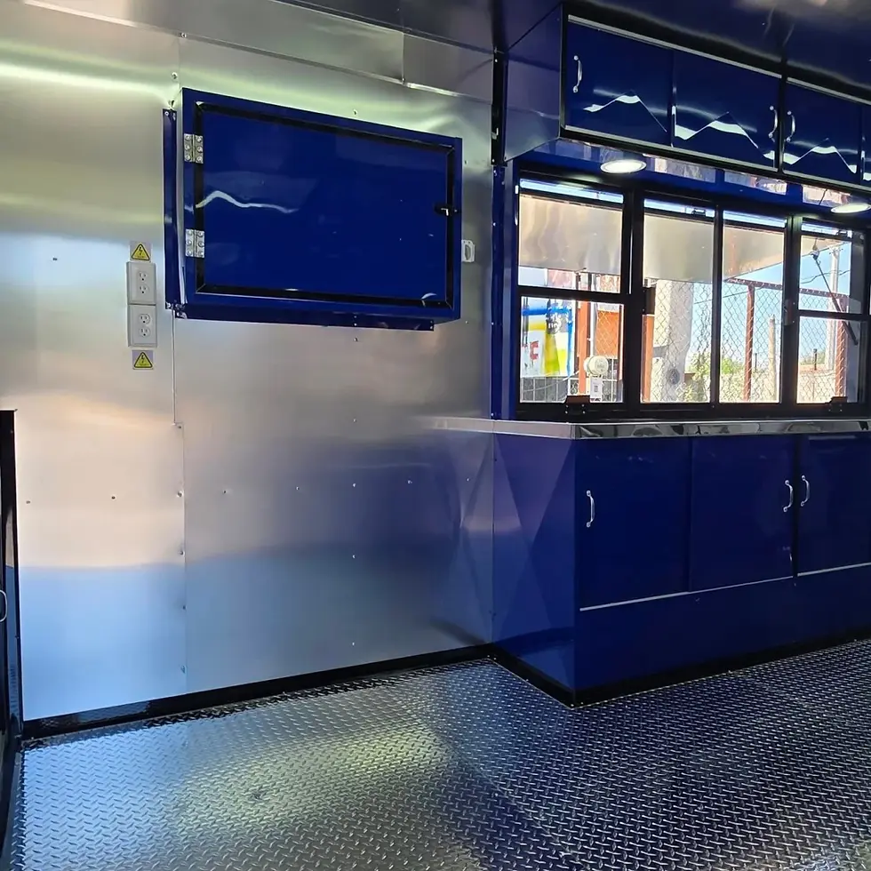 Thumbnail: Premium Dual-Axle Mobile Kitchen Trailer – Electric Blue Edition