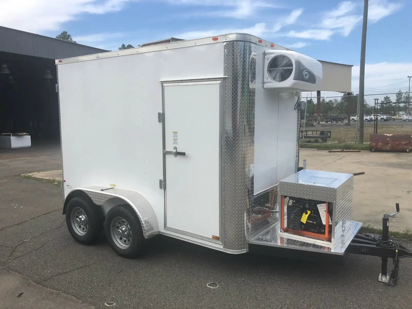 Mobile Freezer Trailer with Built-In Generator Platform