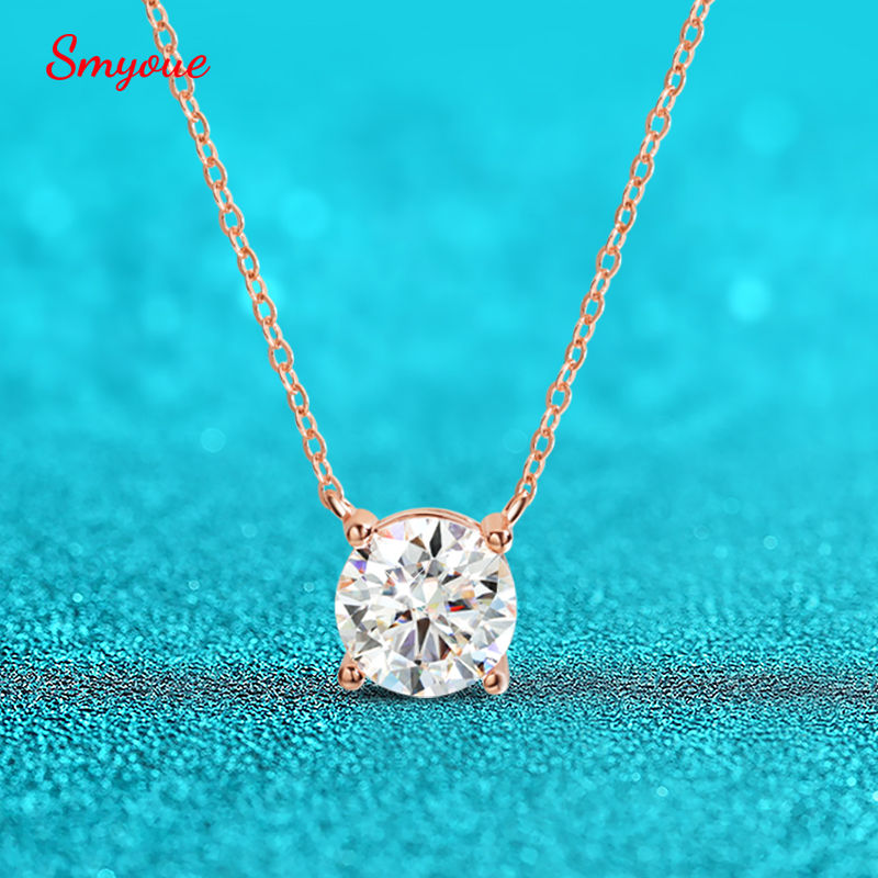 SMYOUE Rose Gold Moissanite Necklace