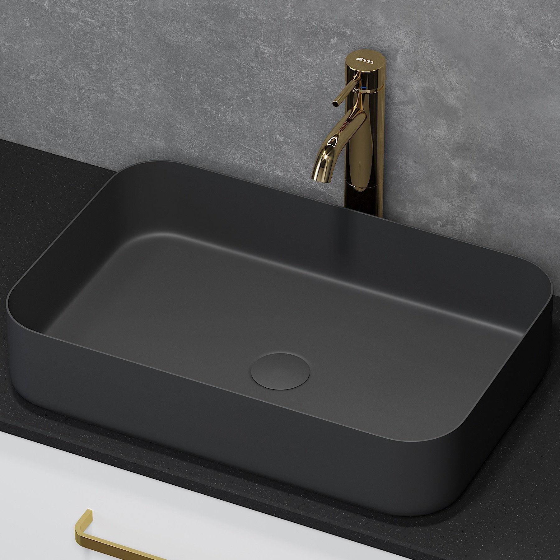 Fristående tvättställ LJØRDAL matt svart BDA