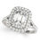 Thumbnail: Halo Emerald Cut Two Tone Single Row Engagement Ring