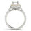 Thumbnail: Halo Emerald Cut Two Tone Single Row Engagement Ring